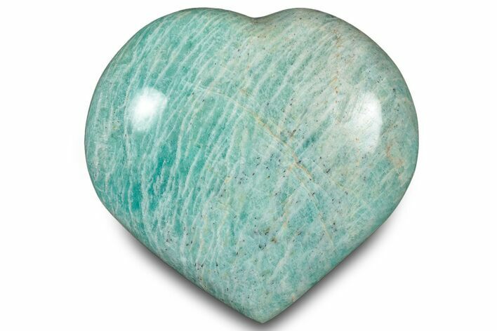 Teal-Blue Polished Amazonite Heart - Madagascar #323088